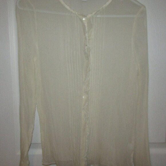 CHARTER CLUB 100% Silk Sheer Blouse - Sz 10 - Picture 10 of 10